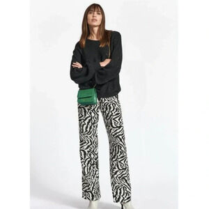 Essentiel Antwerp Zegeta Wide Leg Trouser Black/White Combo 2